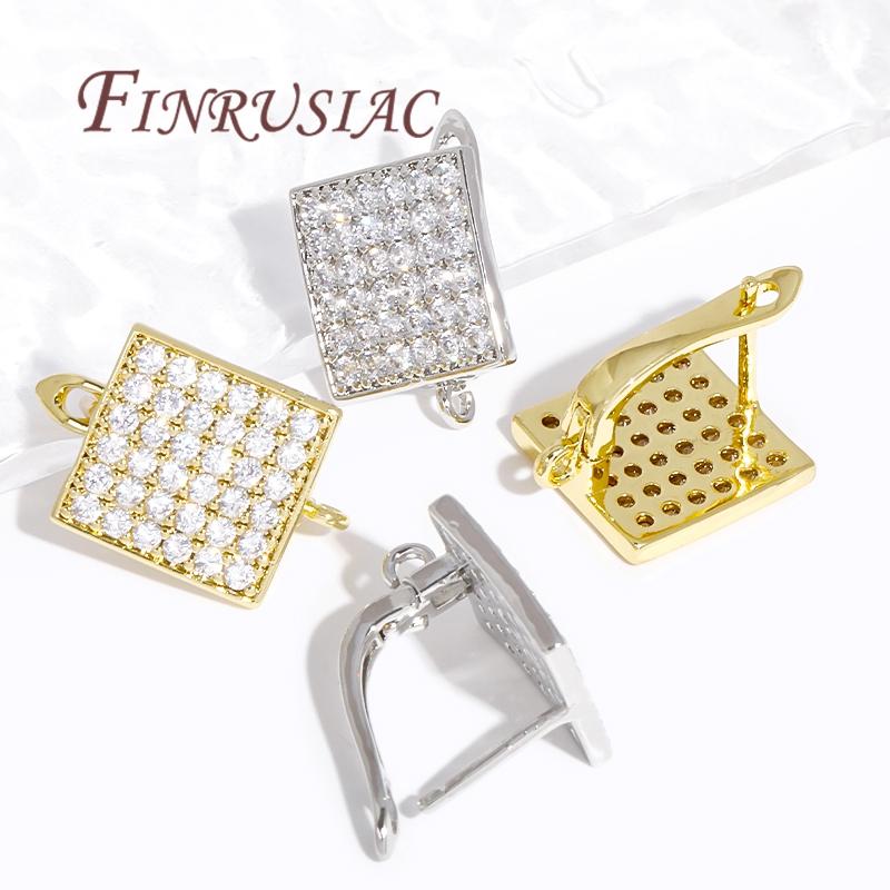 Fasteners For Earrings 18K Gold Plated Brass Earring Hooks Earwires French Crystal Earring Fixtures,DIY Jewelry Making Supplies