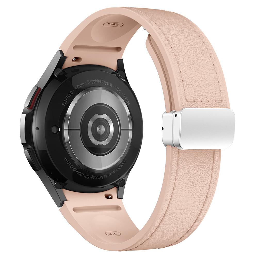 For Samsung Watch FE 40mm/Watch4 Classic Active/Watch 5/Watch6 Classic Silicone+Leather Band Smartwatch Strap