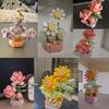 Creative Mini Block Baby Building Blocks Toy Flower Bouquet Block Set Assembly Micro 3d Building Bricks Toys For Kids Girl Gifts