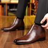 British Pointed Short Boots Men's Autumn Winter Soft Leather High-top Leather Shoes New Casual One-pedal Chelsea Ankle Boots Men