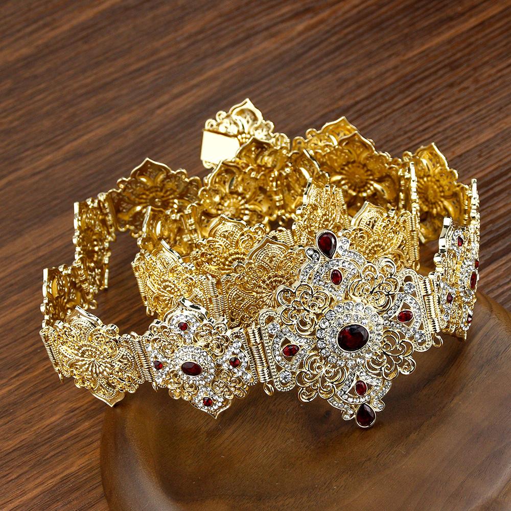 Lanț metalic în talie, bijuterii de nuntă, centură de culoare aurie, cu lungime reglabilă