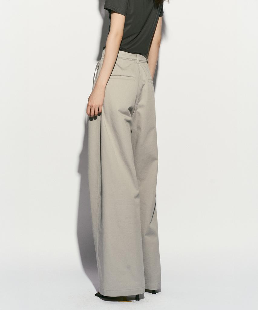 RE RHEE Belted Straight Leg Trouser Ash Gray