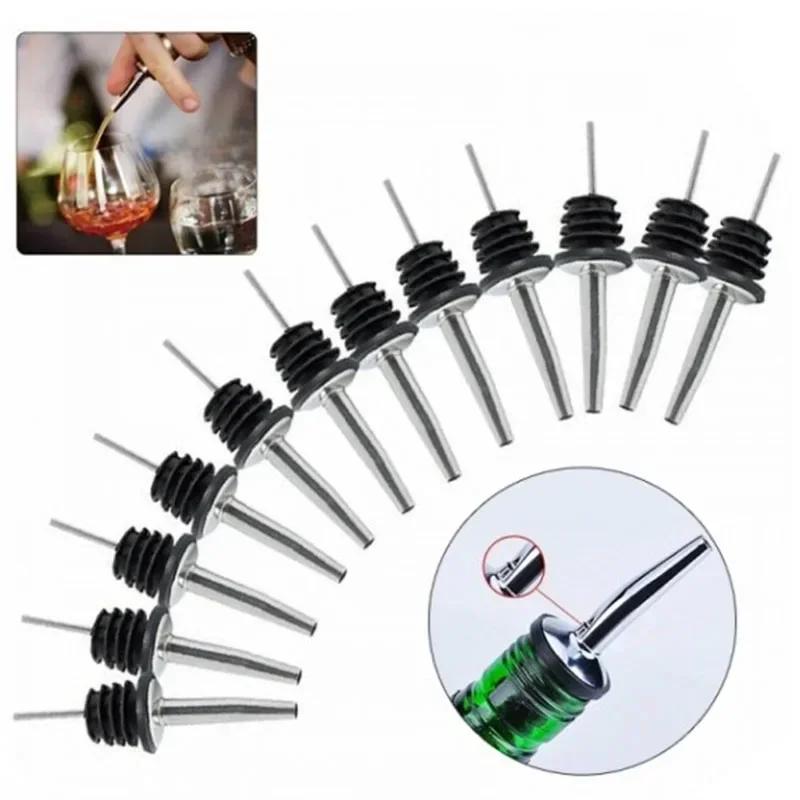 1/3/5pcs Stainless Steel Wine Pour Wine Bar Cocktail Shaker Fancy Shaker Mouth Wine Bottle Stopper Drain Bottle Stopper