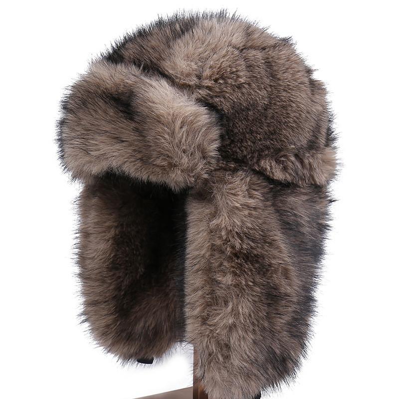 

Winter Thickened Faux Mink Fur Earmuff Cap With Extended Brim For Men Women