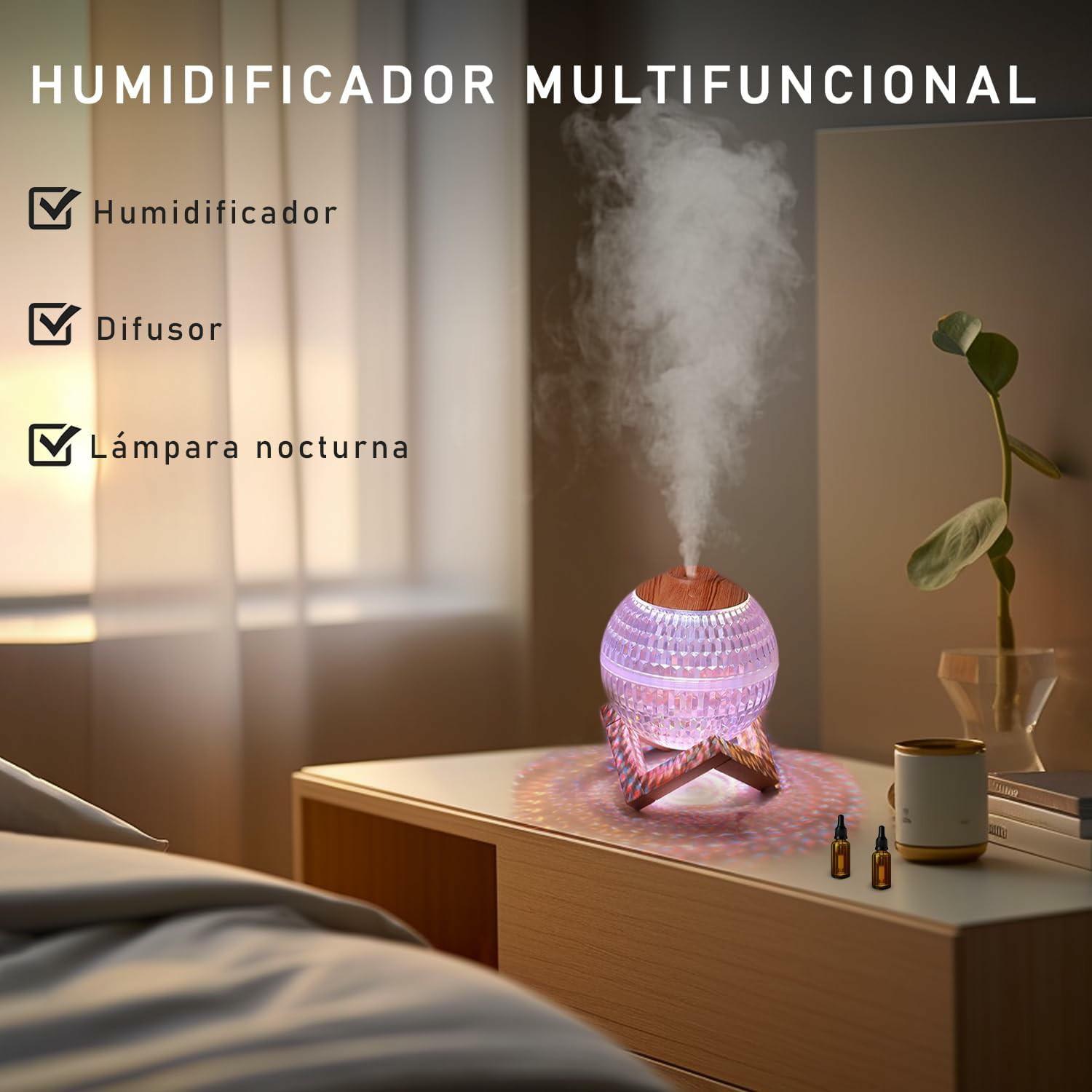 

350ML Home Bedroom Crystal Ball Humidifier Desktop Colorful Atmosphere Light ABS Night Light Type A