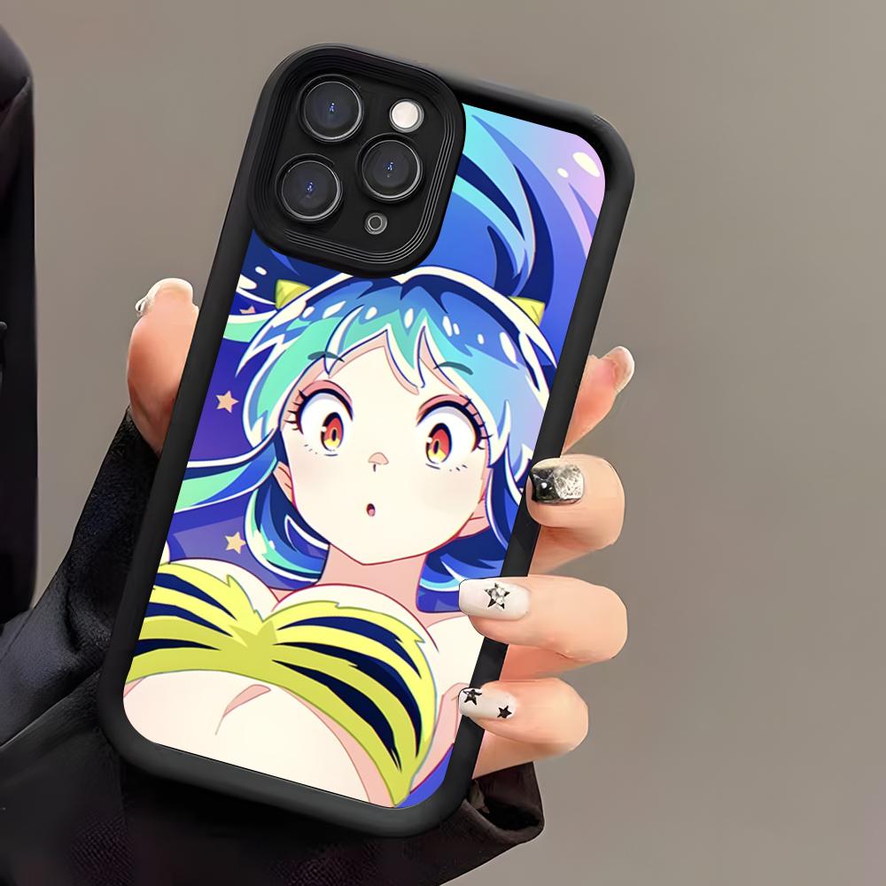Urusei Yatsura Lum Mobile Phone Case For IPhone 17 Air 16 E 15 14 Plus 13 12 11 Pro Max Black Sky Eye Stepped Protective Case