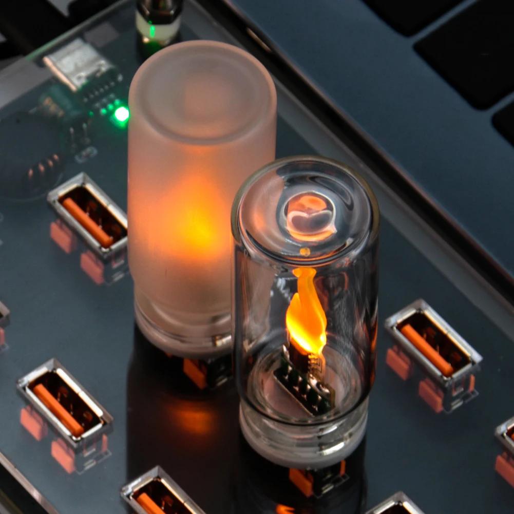 5V USB Led Flash Candles Light Bulb Car Interior Decoration Light Car Ambient Lamp Night Light for Holiday Home Car Decoration