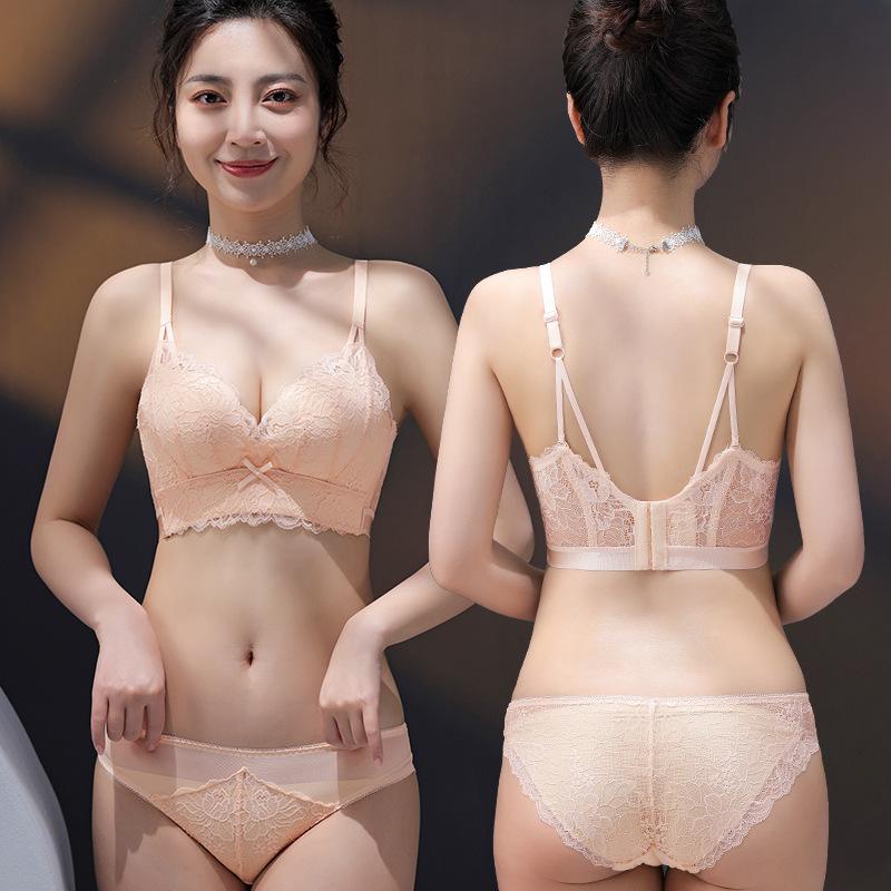 Lace Back Sexy Uplift Bra - Wireless, Side Support, Summer Thin