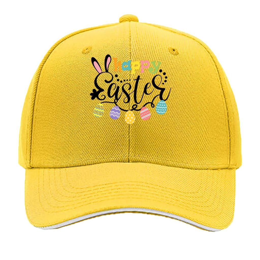 Happy Easter Ears Colorful Easter Eggs Design Sandwich Baseball Cap Sun Cap Outdoor Workouts Hat
