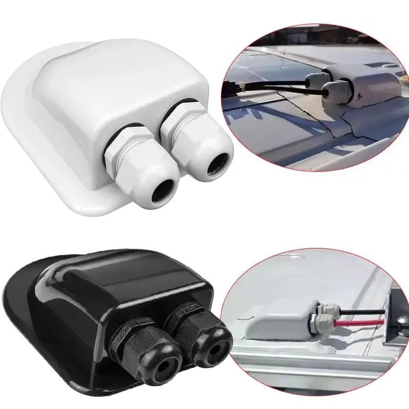 

Сонячна подвійна кабельна ввідна розподільна коробка PV пластиковий кронштейн подвійний отвір PV RV кабіна дах водонепроникна розподільна коробка аксесуар чорний