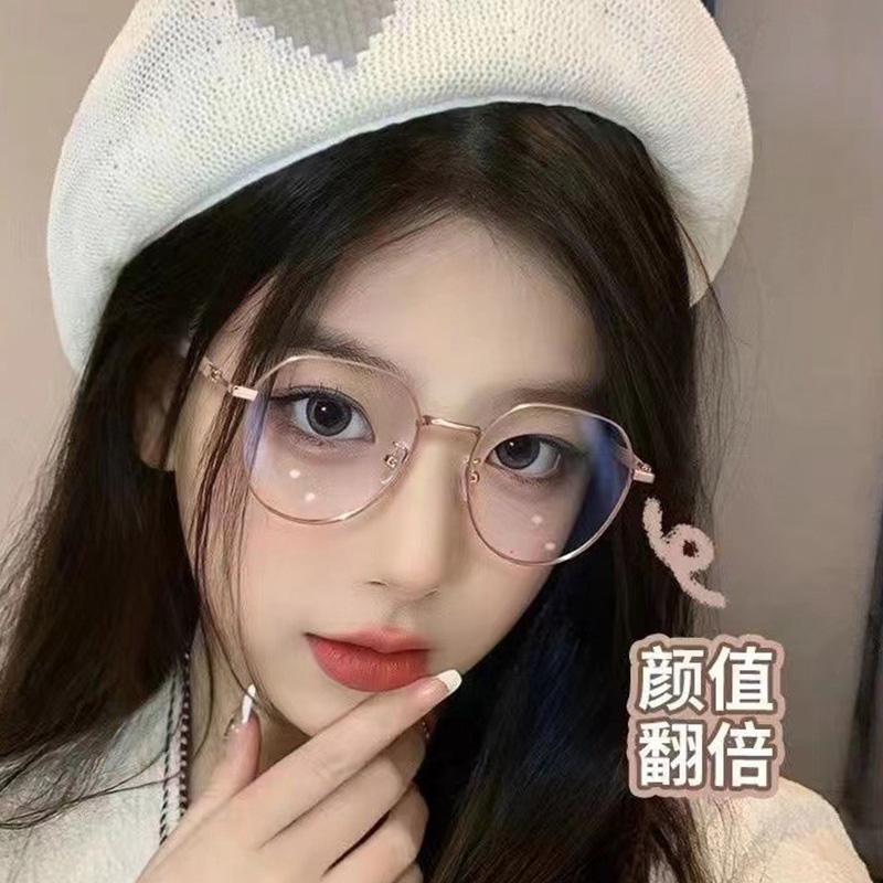 Clear Anti Radiation Filter Glasses Women Men Round Metal Eyewear At Home Travel Female Male Blue Light Blocking Glasses