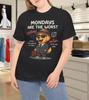 Mondays Are The Worst Funny Dog Business Suit Coffee Lover Work Humor T-Shirt
