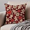 Christmas Gingerbread Man Fun Holiday Cushion Cover Pillowcase Antidustmite Invisible Zipper Short Plush Sofa Cushion