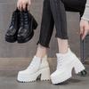 Fashion 10CM New Microfiber Leather Women Spring Knee High Platform Booties Winter Fashion Autumn Plush Thick Soled Fashion Shoes