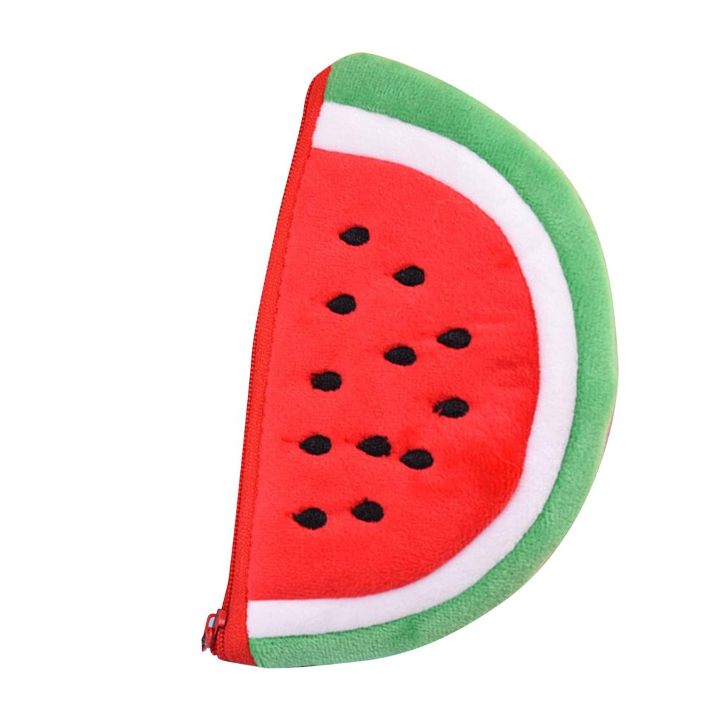 Watermelon Change Pouch Cute Fun Design Soft Plush Mini Purse for Lipsticks Earbuds Charging Cable