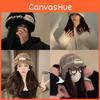Fashionable Knit Warm Hat For Women Trendy Fluffy Beanie With Cute Patch Bear
