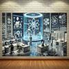 Futuristic Tech Lab Backdrop, STEM Classroom & Science Fair Decor