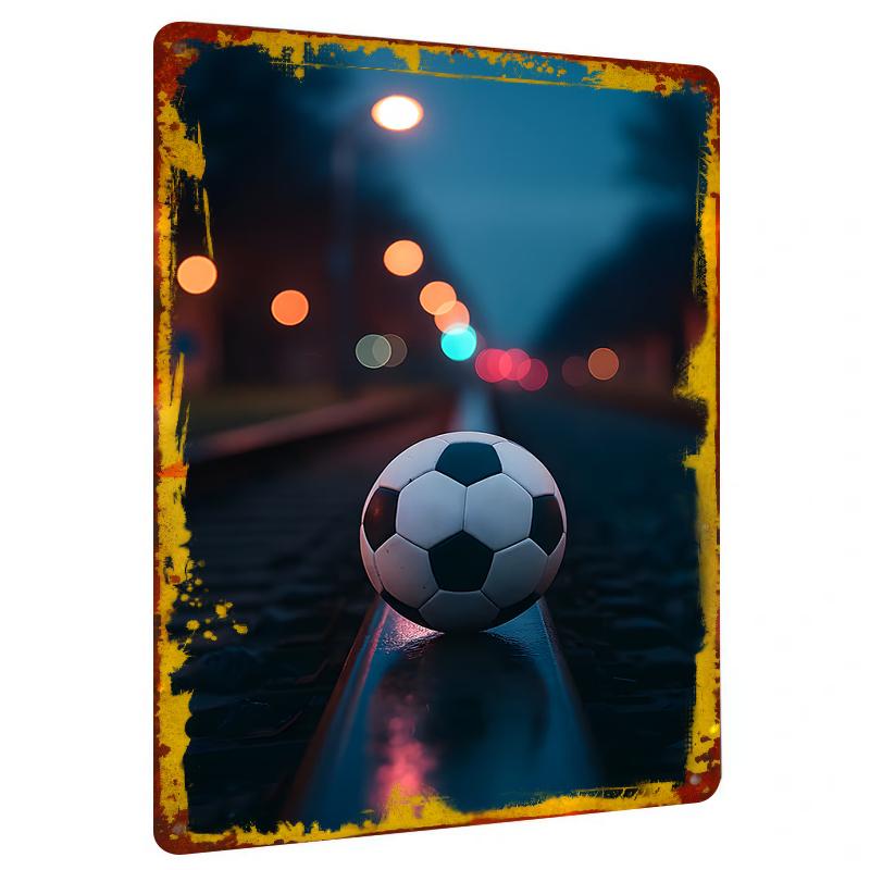

Custom Football Metal Wall Art Modern Home Bar Decorative Sports Theme Iron Painting Hanging Ornament 20x30cm（7.8x11.8inch）