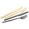 24pcs Black Gold Tableware Set Western Dinnerware Set Knife Forks Coffee Spoon Flatware Mirror Stainless Steel Kitchen Cutlery