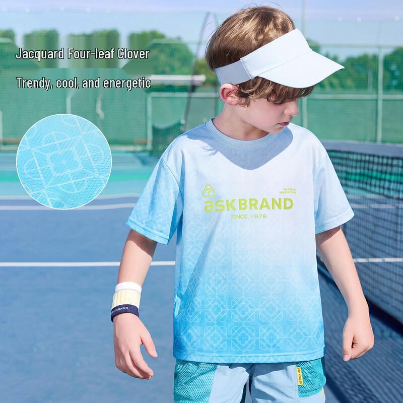 ASK JUNIOR Kids Moisture-Wicking Quick-Dry Sports T-Shirt 130
