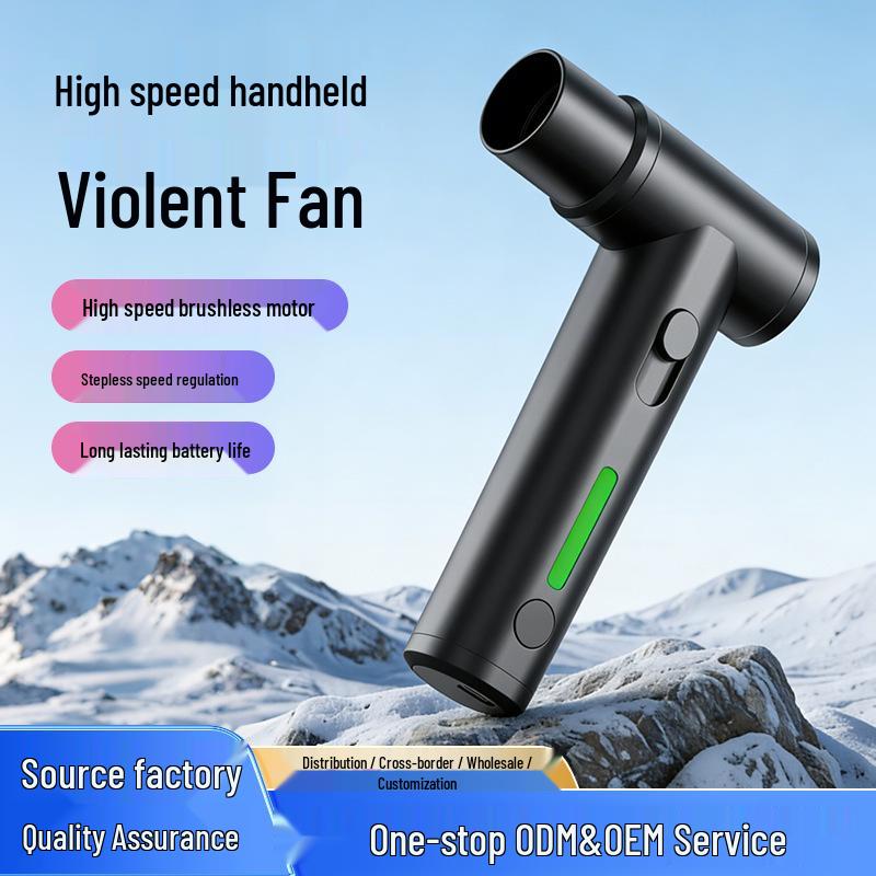 High-Speed Handheld Mini Fan: 29-Speed Brushless Motor, Portable Aluminum Alloy Turbine J04