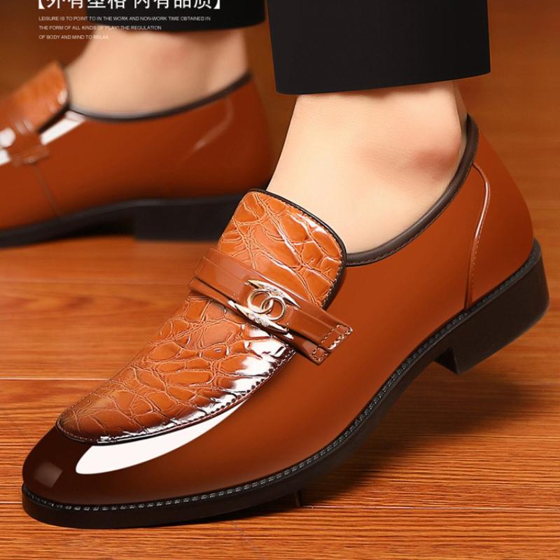 Brand Men Leather Shoes Classic Office Formal Party Shoe for Men Footwear Luxury Slip-On Men's Dress Shoes 2025 new