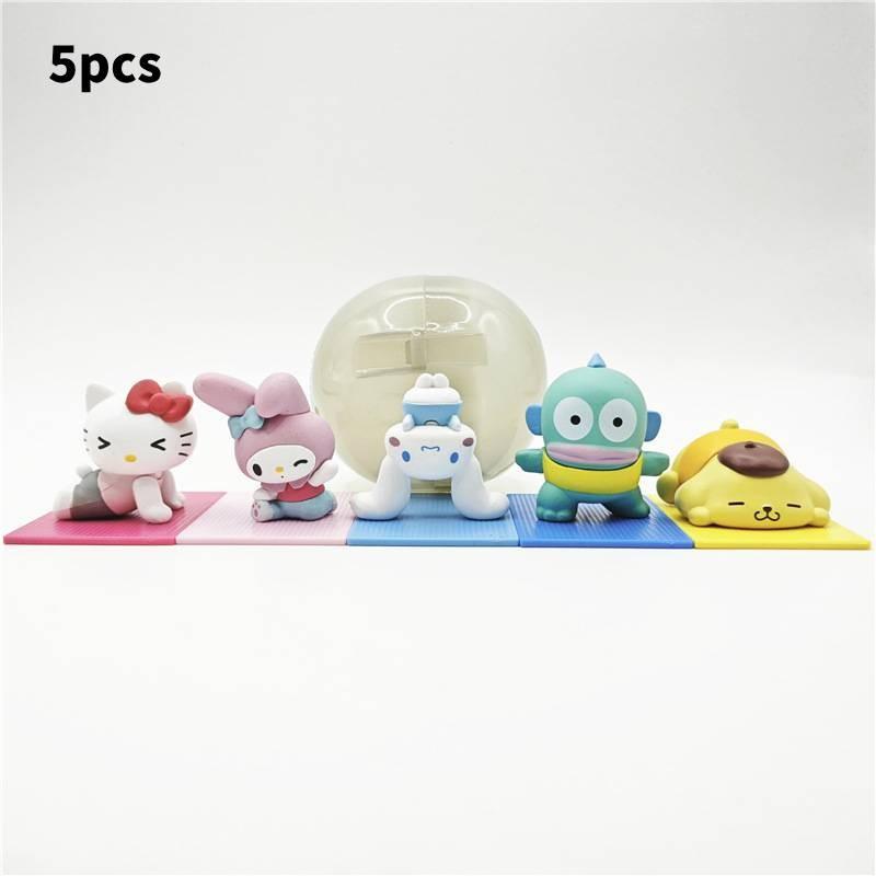 Sanrio Character Yoga Gashapon Figures Charming Pvc Models Including Hello Kitty Andamp; Dear Daniel