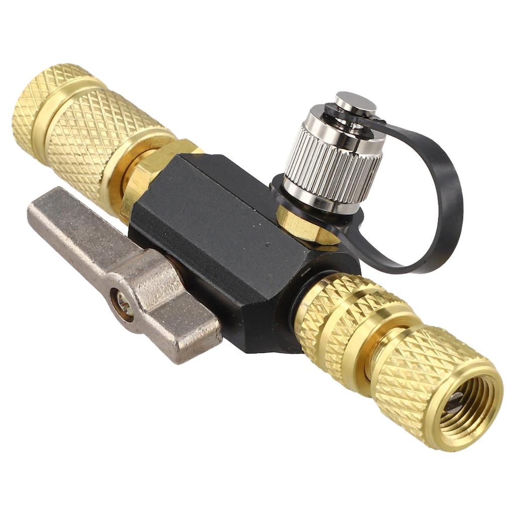 1/4 Inch Valve Core Removal Tool Dual Valve With Sight Glass For HVAC Tools Vacuum-Rated Valve Core Removal Tool Disassembly