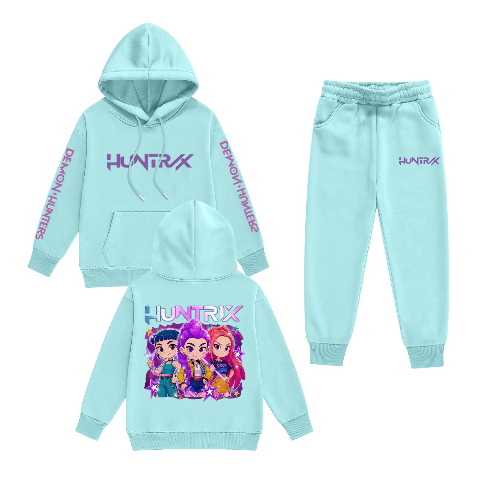 

Kids Long Sleeve Loose Pullover Letter Print Drawstring Hooded Sweatshirt Set 160