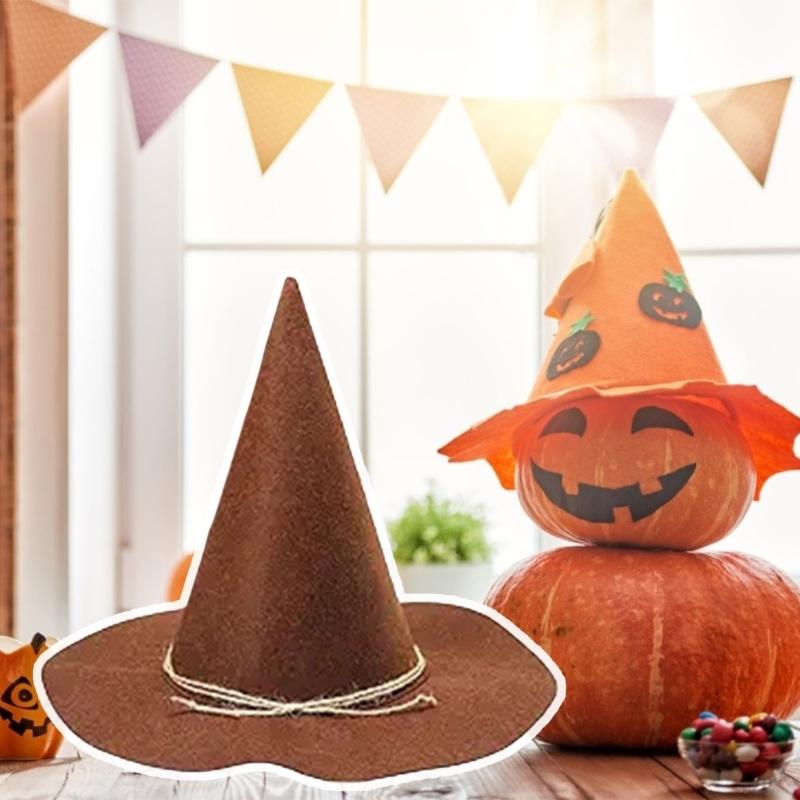 Retro Witch Hat Party Accessory Unique Black Wizard Hat Fashion Accessory
