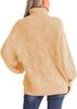 Autumn/Winter 2025 Women's Loose High Neck Cable Knit Sweater Pullover