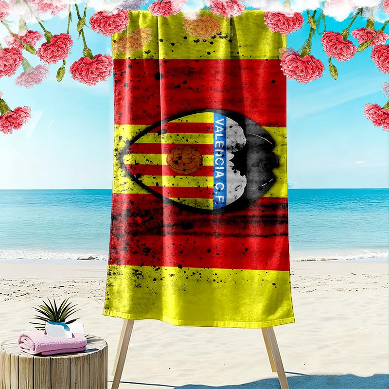 Valencia Club de Fútbol Print Beach Towel, Large Soft Quick Dry Towel for Beach Camping Swimming