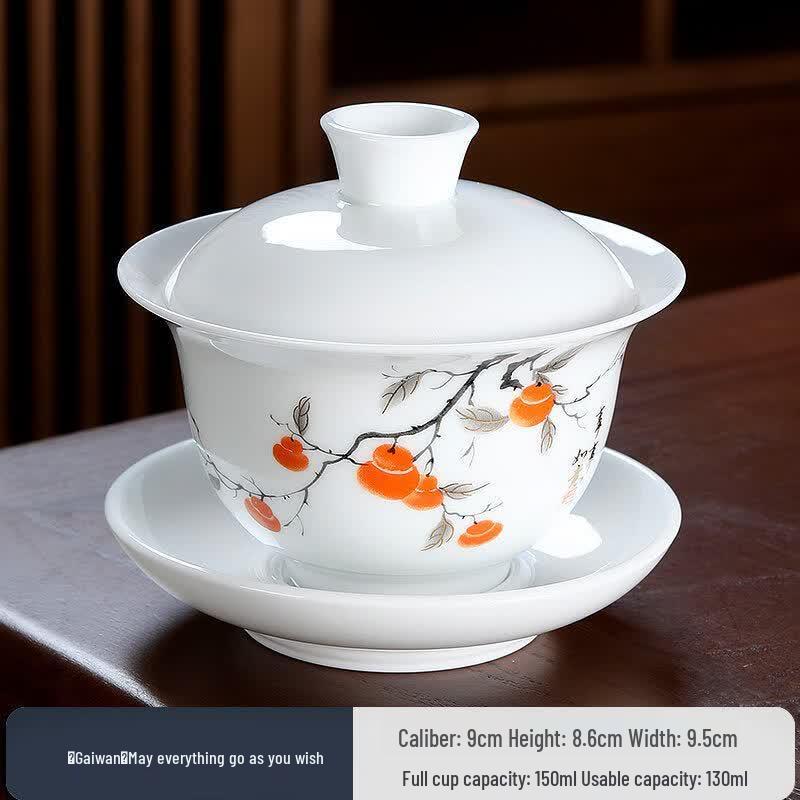Ceramic Sancai Gaiwan Tea Bowl