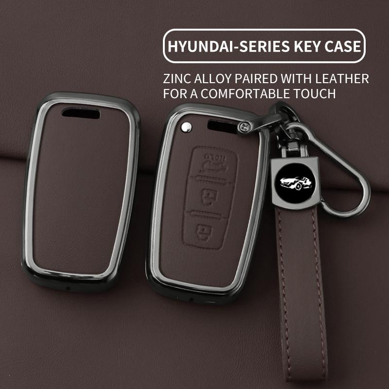 Interior Mouldings 3 Buttons Car Zinc Alloy Key Case Cover For Hyundai IX35 Sonata 8 For Kia Forte Rio 3 K2 K3 K5 Sportage Keych