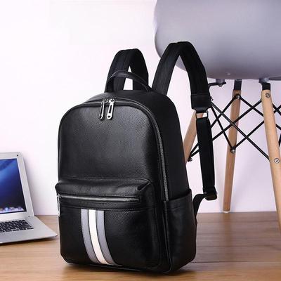 Men's Large Capacity Genuine Leather Cowhide Backpack for Travel and Business