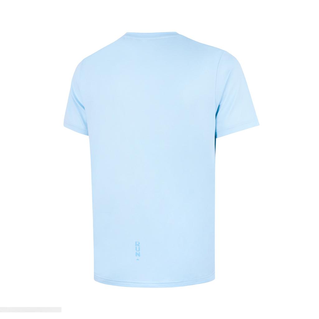 Li-Ning Solid Color Round Neck Pullover Sports Short Sleeve T-Shirt Men Tops Sky-Blue ATSU551-3
