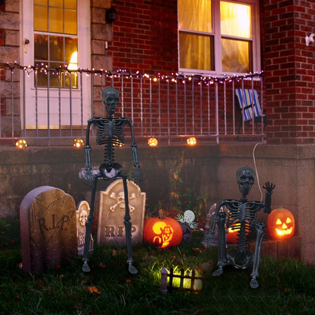 Halloween Skeleton Skeleton Man Black 90cm Standing Hanging Decoration Haunted House Bar Courtyard Decoration