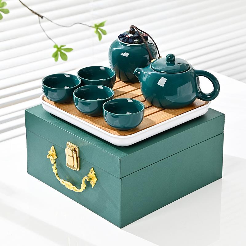 Dingyao Tea Set, a Complete Set Including Tea Tray with Gift Box, Ceramic Kung Fu Gifts, High-end Random Gifts