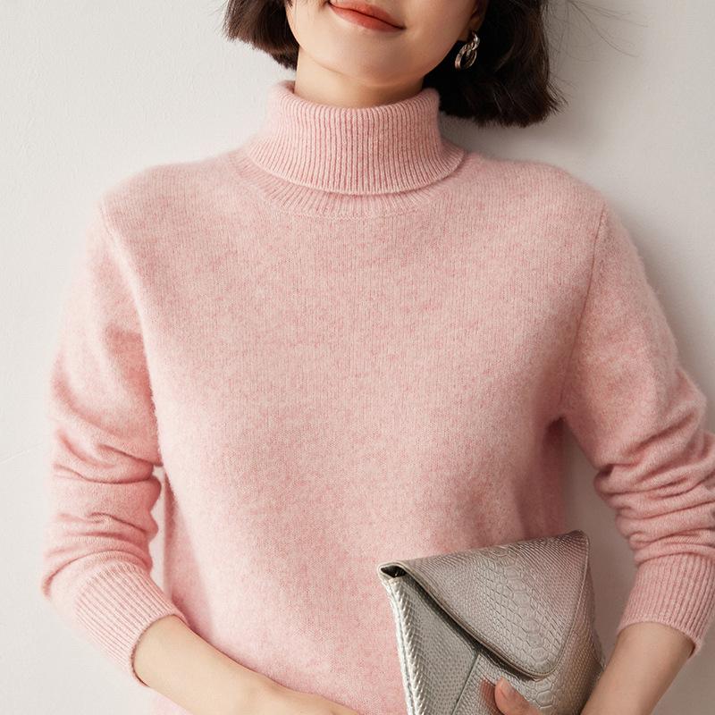 2024 Autumn/Winter Women's Cashmere High Neck Loose Knit Pullover
