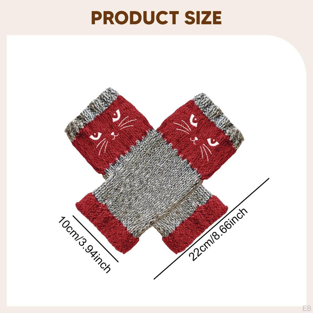 Fingerless Gloves Cold Weather Fashion Wrist Warmer Knit Sleeves for Women