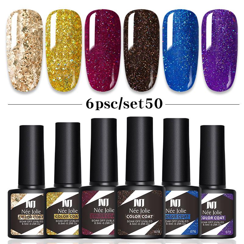 6-Color Nail Polish Glue Set, Popular Color Nail Glue, Phototherapy Nail Polish Glue Can Be Matched Arbitrarily.