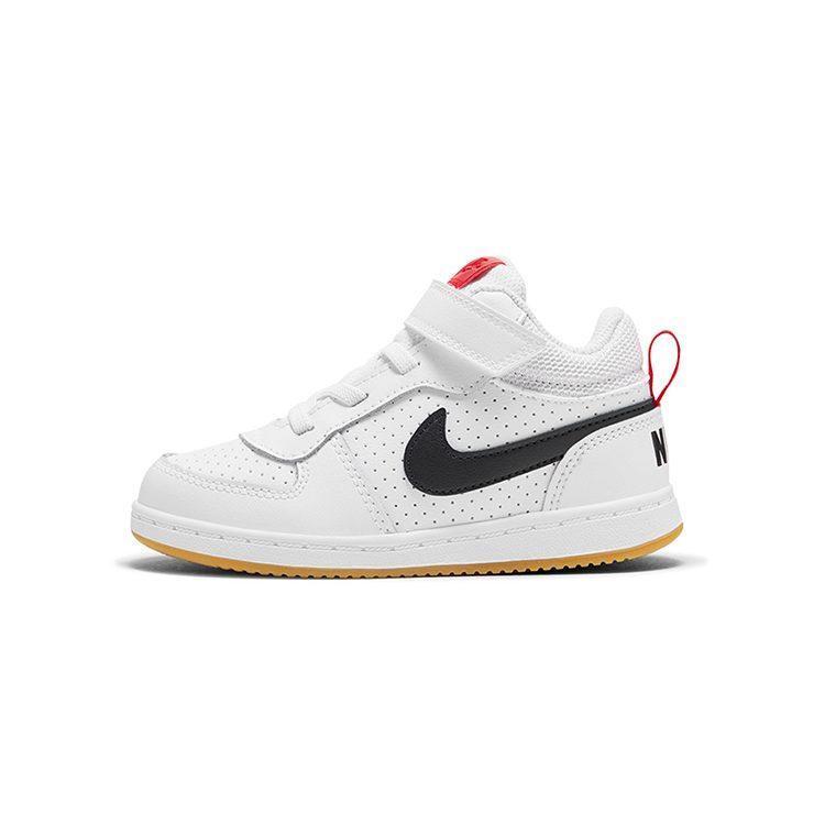 Nike Court Borough Mid 2 Low top Toddler Shoes White Black Infant And Toddler 870027-107