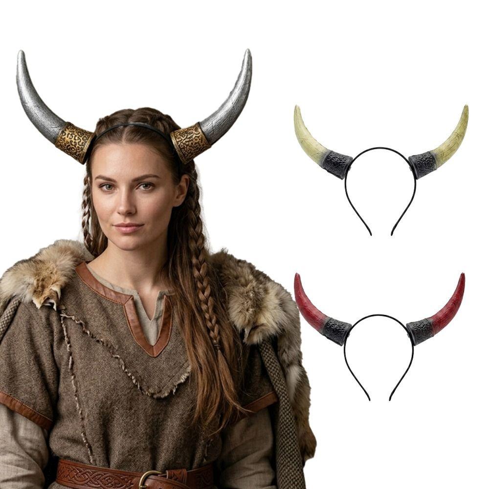 Pu Cosplay Hairband Ox Horn Halloween Hair Hoop Halloween Horns Headband  Masquerade Party