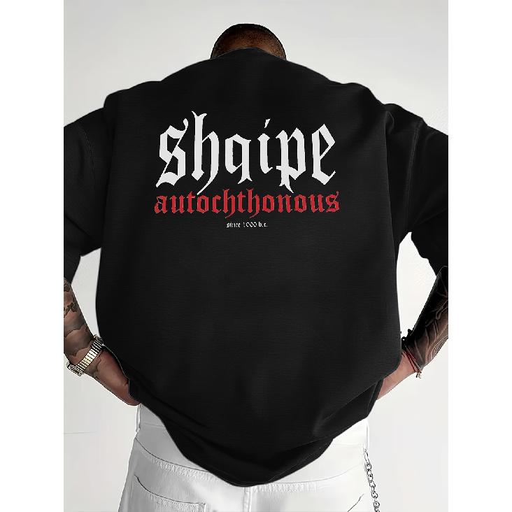 Men's Albanian Cultural Print T-Shirt - Breathable Moisture-Wicking H-Fit Round Neck Tee Suitable for Outdoor Travel & Casual Wear, Albanian-Themed