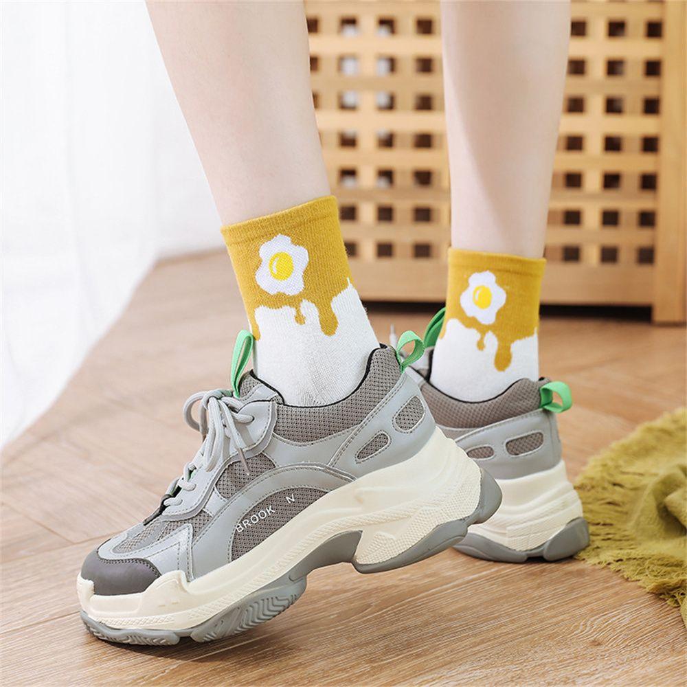 Eggs Men Cute Food Donut Novelty Coffee Honey Winter Sock Long Sock Casual Cotton Socks