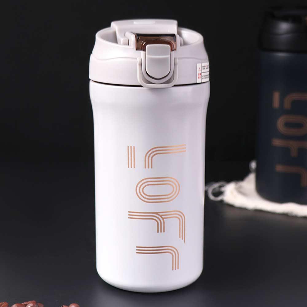 

Insulated Cup Stainless Steel Coffee Thermal Mug 600ML Creative Bouncing Coffee Cup Simple Portable Tea Mug Travel 600ml білий