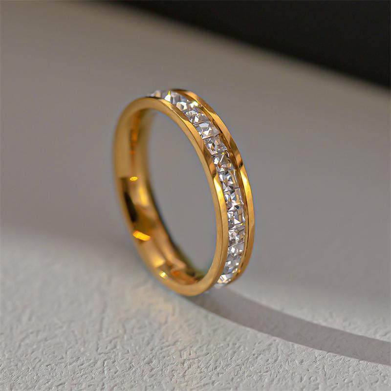 Modering für Paare aus Edelstahl in Roségold, Titanstahl Paar Zirkonring, Luxusschmuck für Damen und Herren, Hochzeitsgeschenke
