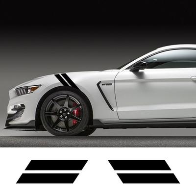 Car Double Bar Hood Fender Hash Mark Side For Ford Mustang GT500 GT350 GT Auto Graphics Stripes Sport Vinyl Decor Decal Kit
