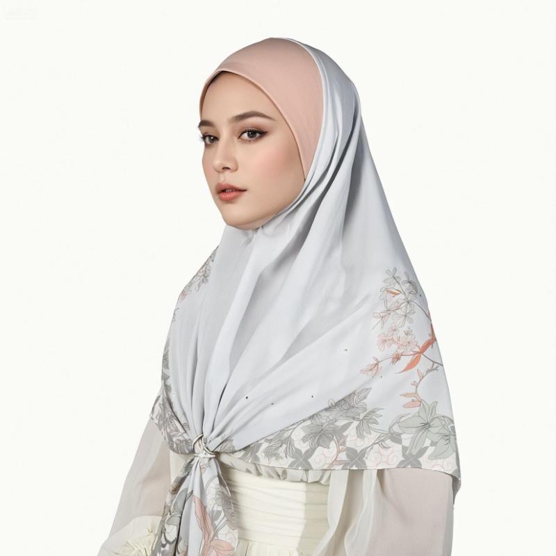 Chin Covering Triangular Headscarf Printed Sun Protection Daily Use Shawl