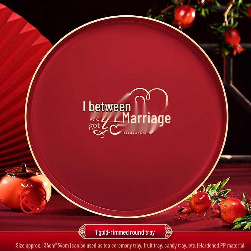 Red Festive Wedding Serving Tray for Fruit and Candy